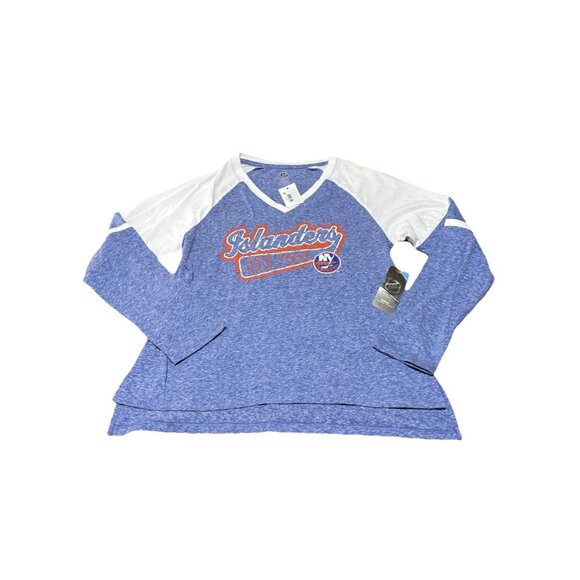 NHL New York Islanders Hockey Women’s Long Sleeve Raglan Tee Size S NWT - Picture 1 of 7
